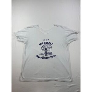 Vintage 1988 Dyckman Family Reunion T-Shirt White Cut Neck 80s Graphic Tee